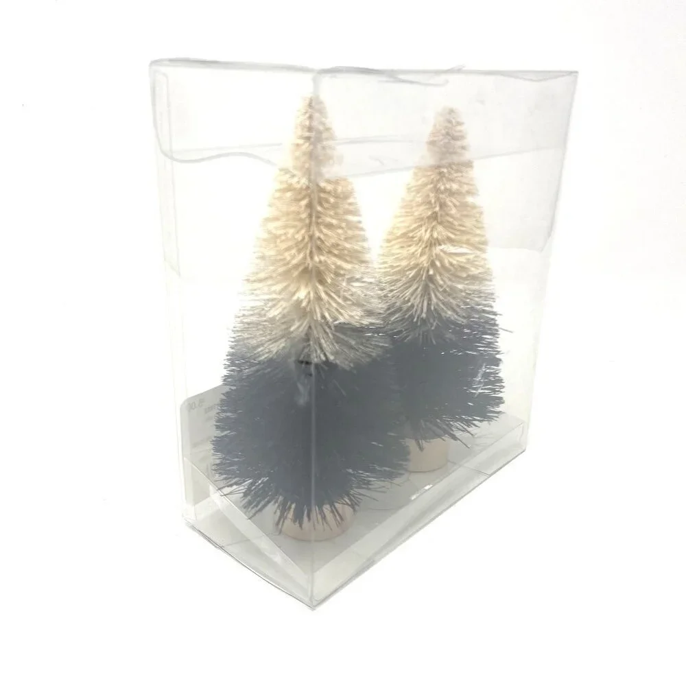 Target 2 Pk Ombre Black Cream Bottle Brush Tree Holiday Decorative